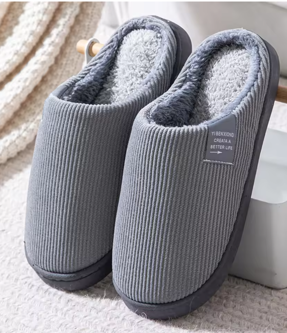 NEW Women's Men's Casual Thick Soft Bottom Home Slippers Household Plush Slippers Anti-slip Thermal Slippers Indoor Winter Flats